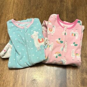Absorba Kids Pajamas - Blue and Pink Llama Sleep footie pajamas